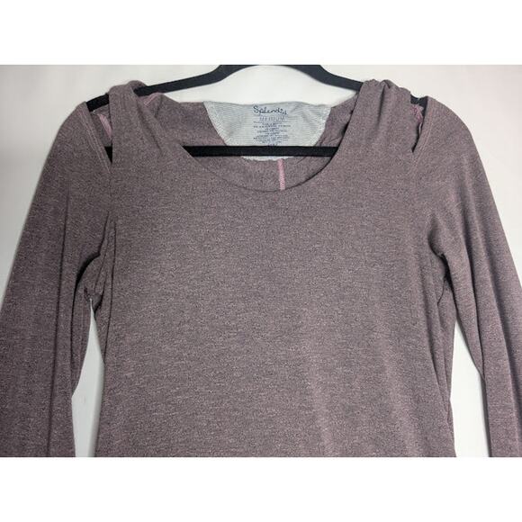 SPLENDID Purple light weight hoodie long sleeve stretch moisture Wicking Size M - Picture 6 of 10
